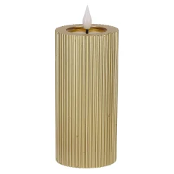 O'malley Kaarsen<Kaars rib melt LED 7 x 15 cm goud