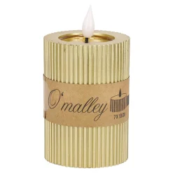 O'malley Kaarsen<Kaars rib melt LED 7 x 10 cm goud