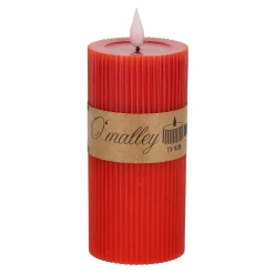 O'malley Kaarsen<Kaars rib melt LED 7 x 15 cm rood
