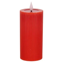 O'malley Kaarsen<Kaars rib melt LED 7 x 15 cm rood