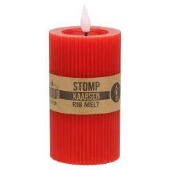 O'malley Kaarsen<Kaars rib melt LED 7 x 12 cm rood