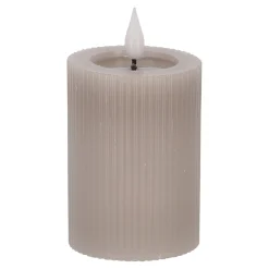 O'malley Kaarsen<Kaars rib melt LED 7 x 10 cm taupe