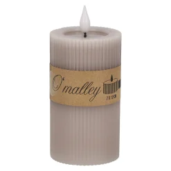 O'malley Kaarsen<Kaars rib melt LED 7 x 12 cm taupe