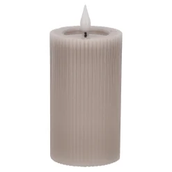 O'malley Kaarsen<Kaars rib melt LED 7 x 12 cm taupe