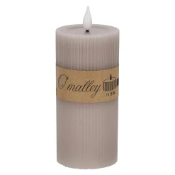 O'malley Kaarsen<Kaars rib melt LED 7 x 15 cm taupe
