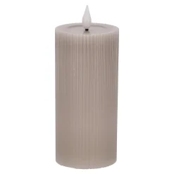 O'malley Kaarsen<Kaars rib melt LED 7 x 15 cm taupe
