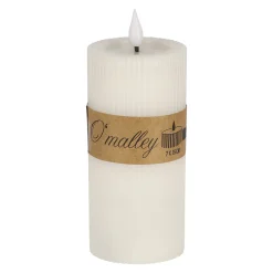 O'malley Kaarsen<Kaars rib melt LED 7 x 15 cm wit