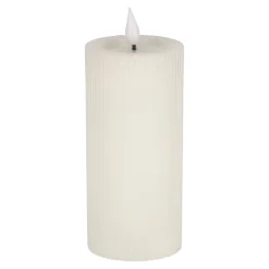 O'malley Kaarsen<Kaars rib melt LED 7 x 15 cm wit