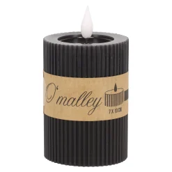 O'malley Kaarsen<Kaars rib melt LED 7 x 10 cm zwart