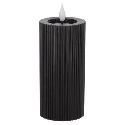 O'malley Kaarsen<Kaars rib melt LED 7 x 15 cm zwart