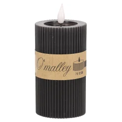 O'malley Kaarsen<Kaars rib melt LED 7 x 12 cm zwart