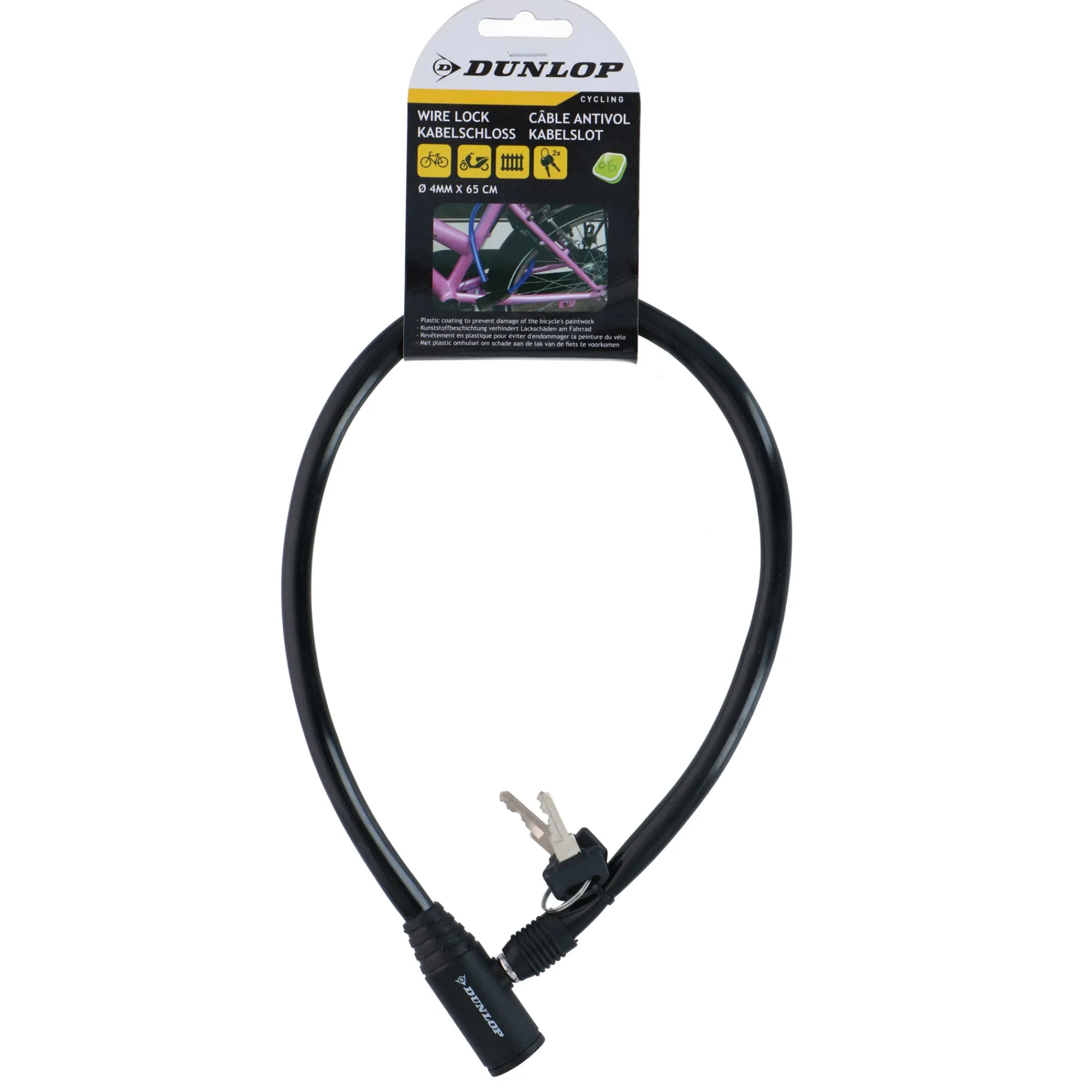 Dunlop Fietsspullen<Kabelslot 4 mm x 60 cm
