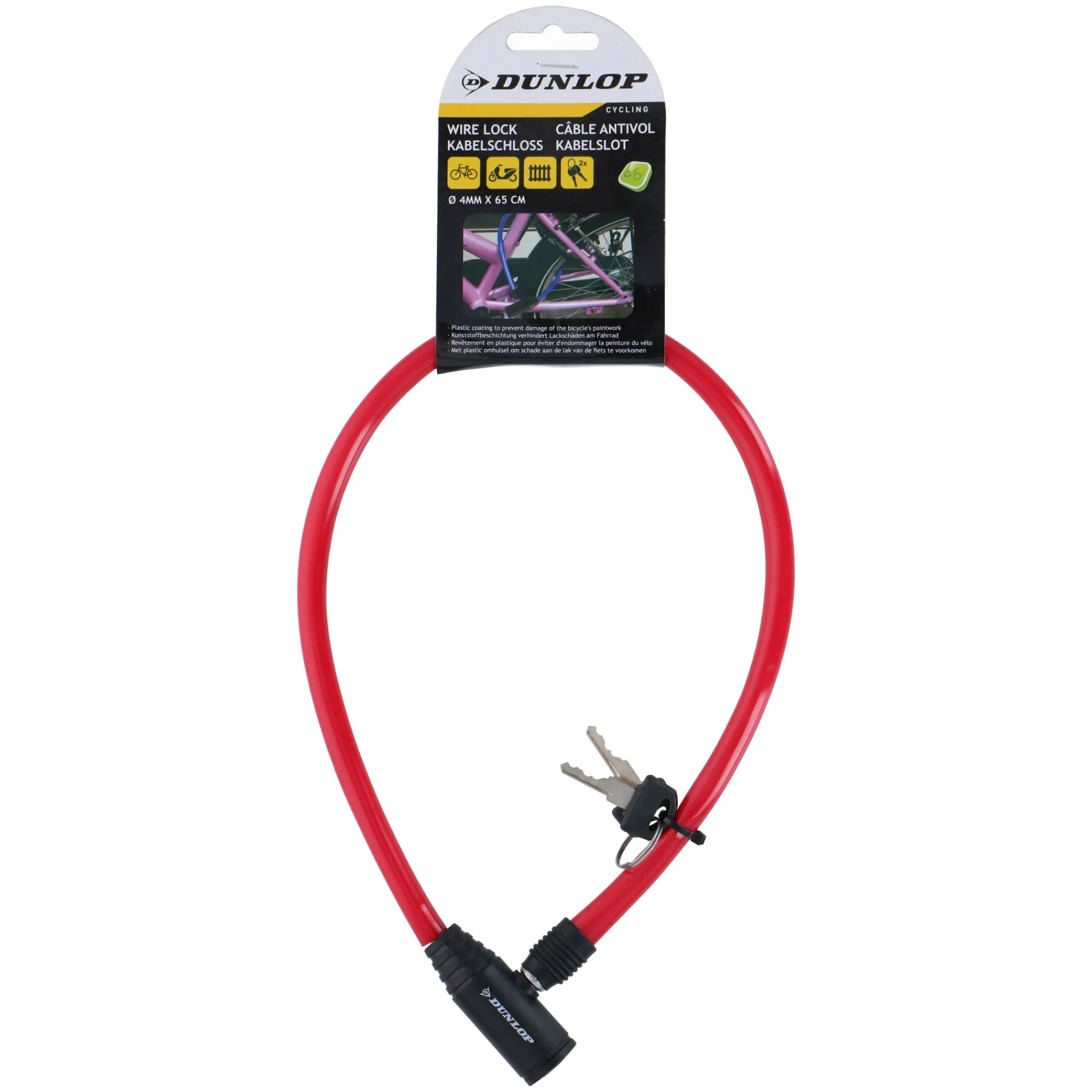 Dunlop Fietsspullen<Kabelslot 4 mm x 60 cm