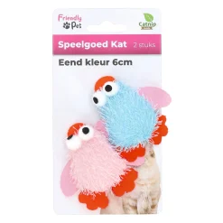 Friendly Pet Kattenspeeltjes<Kattanspeeltje eend kleur 6 cm 2st.