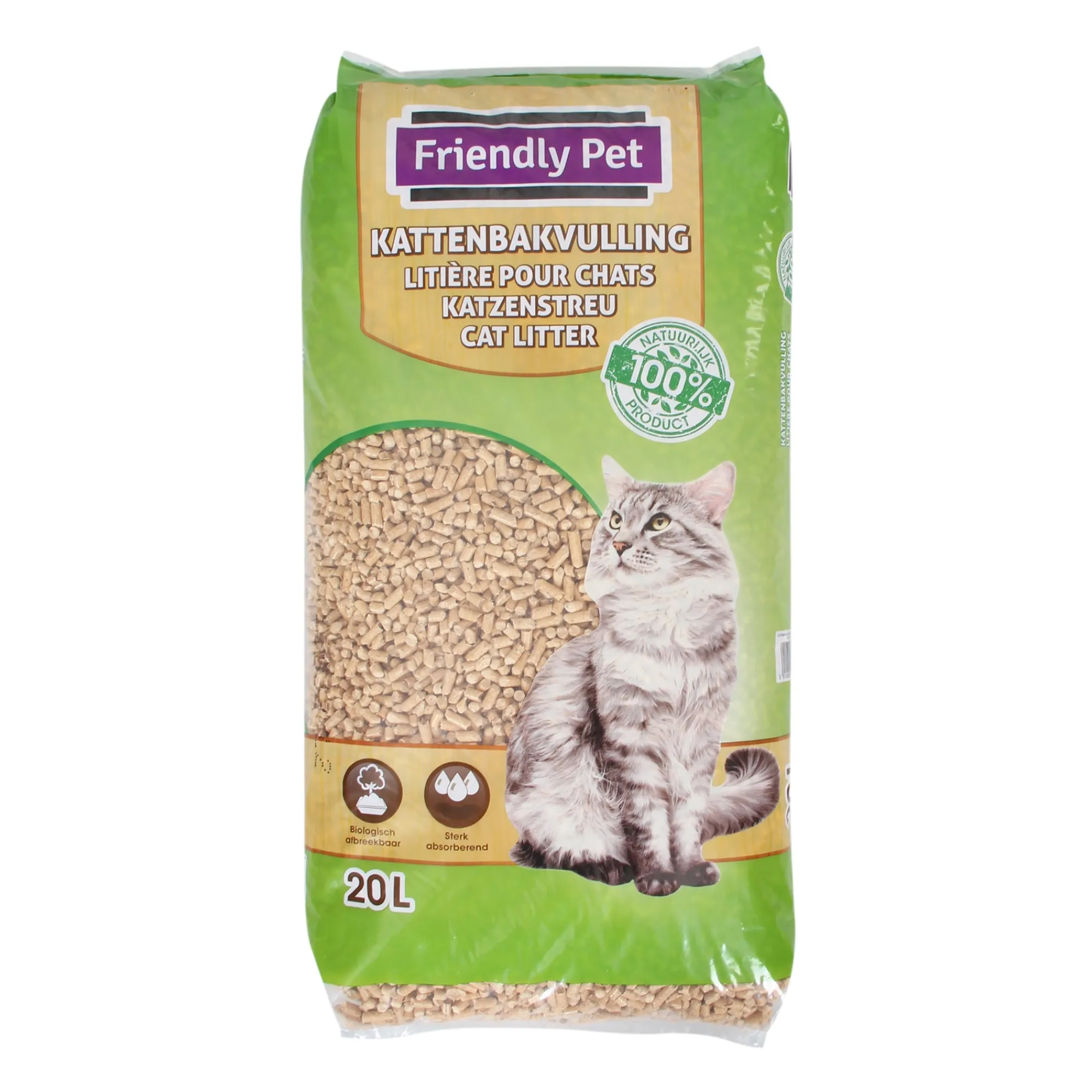 Friendly Pet Kattenbakvulling<Kattenbakvulling houtkorrel 20L