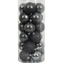 O'malley Kerstballen<Kerstbal 4cm mix koker 24st antraciet