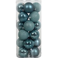O'malley Kerstballen<Kerstbal 4cm mix koker 24st blauw