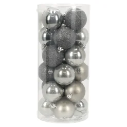 O'malley Kerstballen<Kerstbal 6 cm mix koker 24st mouse grey