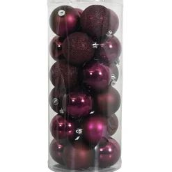 O'malley Kerstballen<Kerstbal 6cm mix koker 24st ruby red