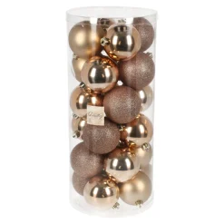 O'malley Kerstballen<Kerstbal 4cm mix koker 24st soft coral