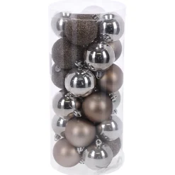 O'malley Kerstballen<Kerstbal 4cm mix koker 24st taupe