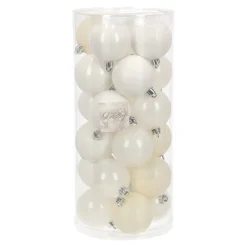 O'malley Kerstballen<Kerstbal 4cm mix koker 24st wit