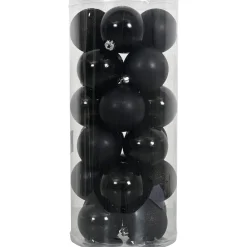 O'malley Kerstballen<Kerstbal 4cm mix koker 24st zwart
