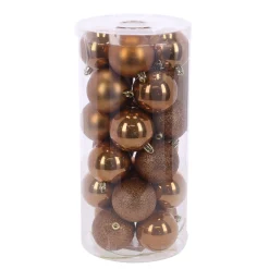 O'malley Kerstballen<Kerstbal 4cm mix 24st ginger brown