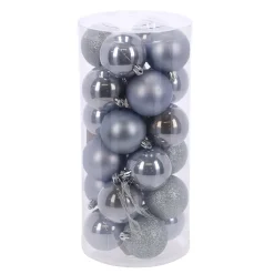 O'malley Kerstballen<Kerstbal 6 cm mix 24st hazy blue