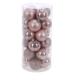 O'malley Kerstballen<Kerstbal 4cm mix 24st poederroze