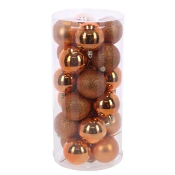 O'malley Kerstballen<Kerstbal 4cm mix 24st red copper