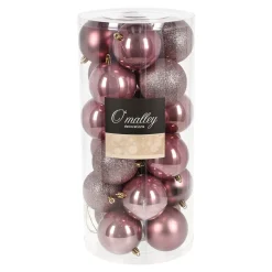 O'malley Kerstballen<Kerstbal 4cm mix 24st vintage pink
