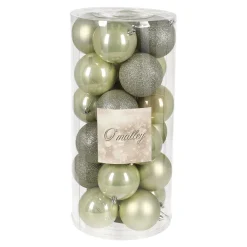 O'malley Kerstballen<Kerstbal 4cm mix 24st white mint