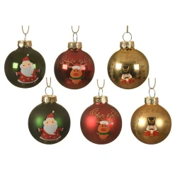Decoris Kerstballen<Kerstbal glas 4 cm nuthcracker