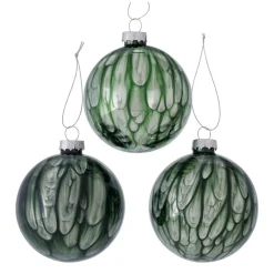 Boltze home Kerstballen<Kerstbal glas Shadie groen 8cm