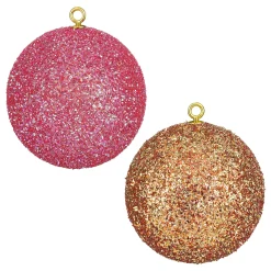 Mica Decorations Kerstballen<Kerstbal onbreekbaar fuchsia koper 8cm