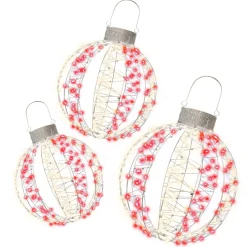 O'malley Kerstverlichting<Kerstbal set 3D 40-50-60cm rood 800LED