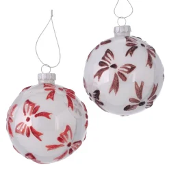 Boltze home Kerstballen<Kerstbal strik Audrey 8cm