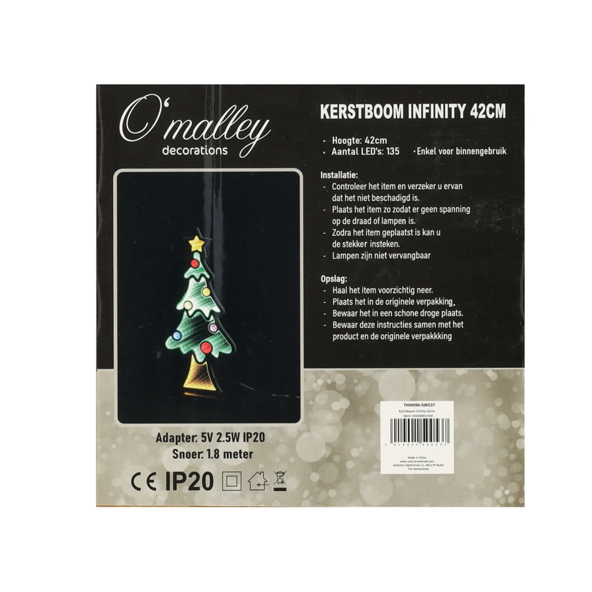 O'malley Kerstdecoratie<Kerstboom infinity 42 cm