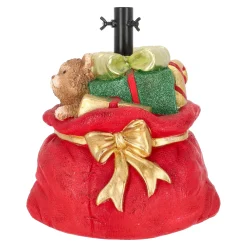 Kerstbomen<Kerstboomvoet cadeau met beer