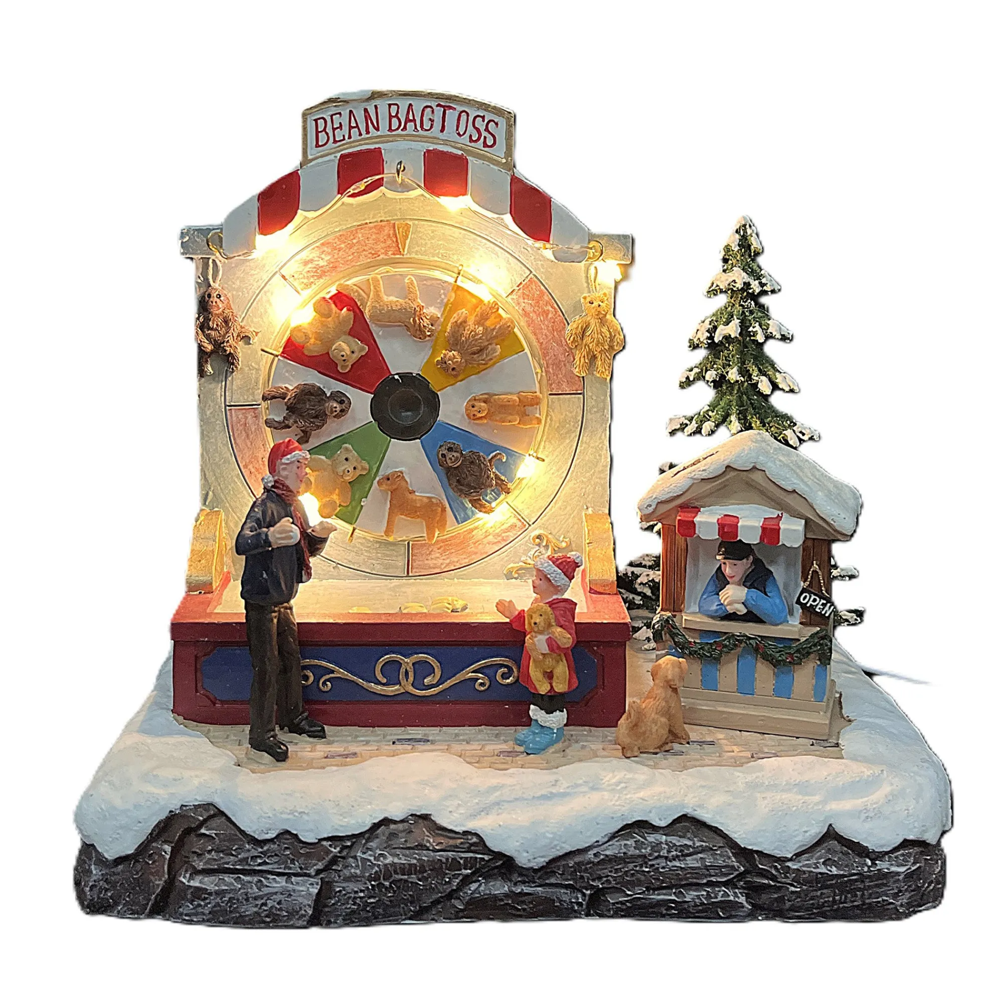 Kerstdorp<Kerstdorp berenrad 19x13x17cm