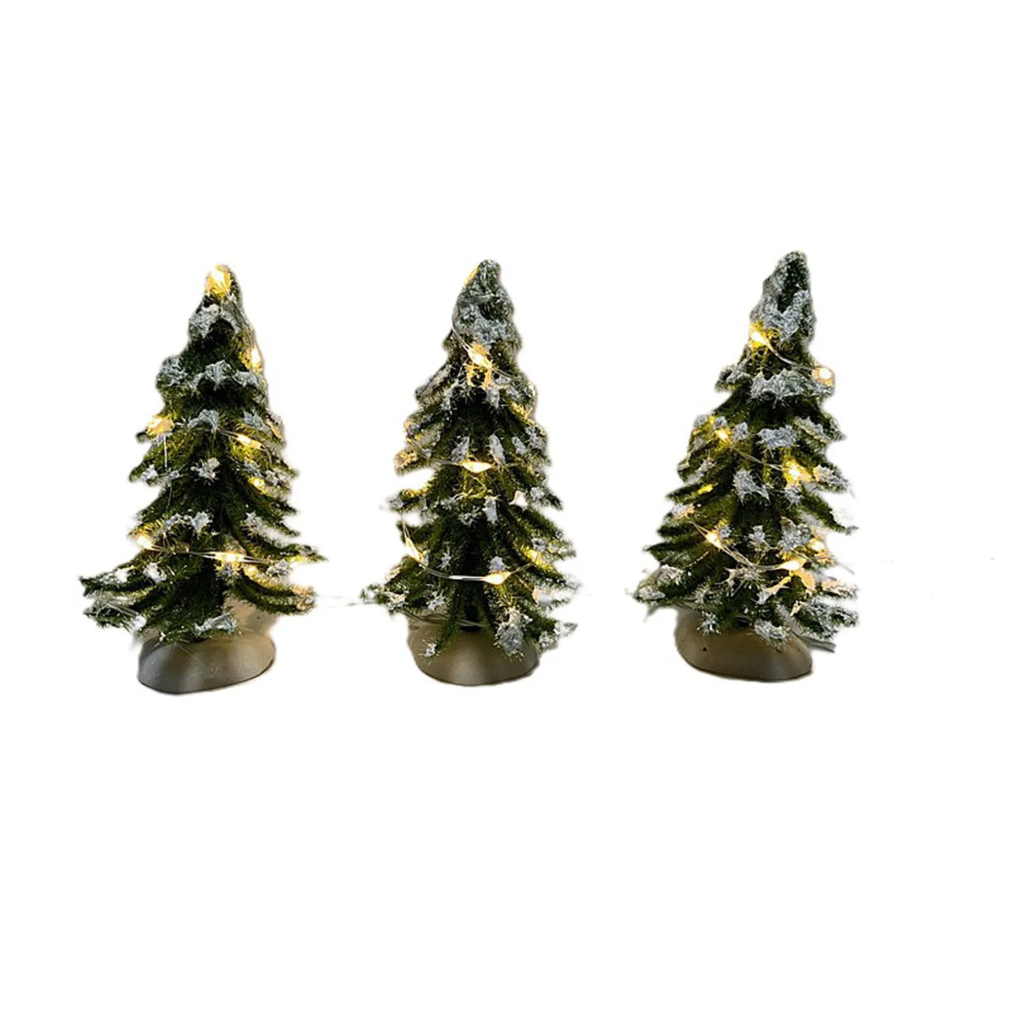 Kerstdorp<Kerstdorp bomenset 3-delig 12cm