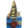 Kerstdorp<Kerstdorp boom met geschenk 11x11x21cm