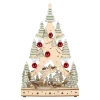 O'malley Kerstdorp|Kerstdecoratie<Kerstdorp boom met kerstbal 20 x 33 cm