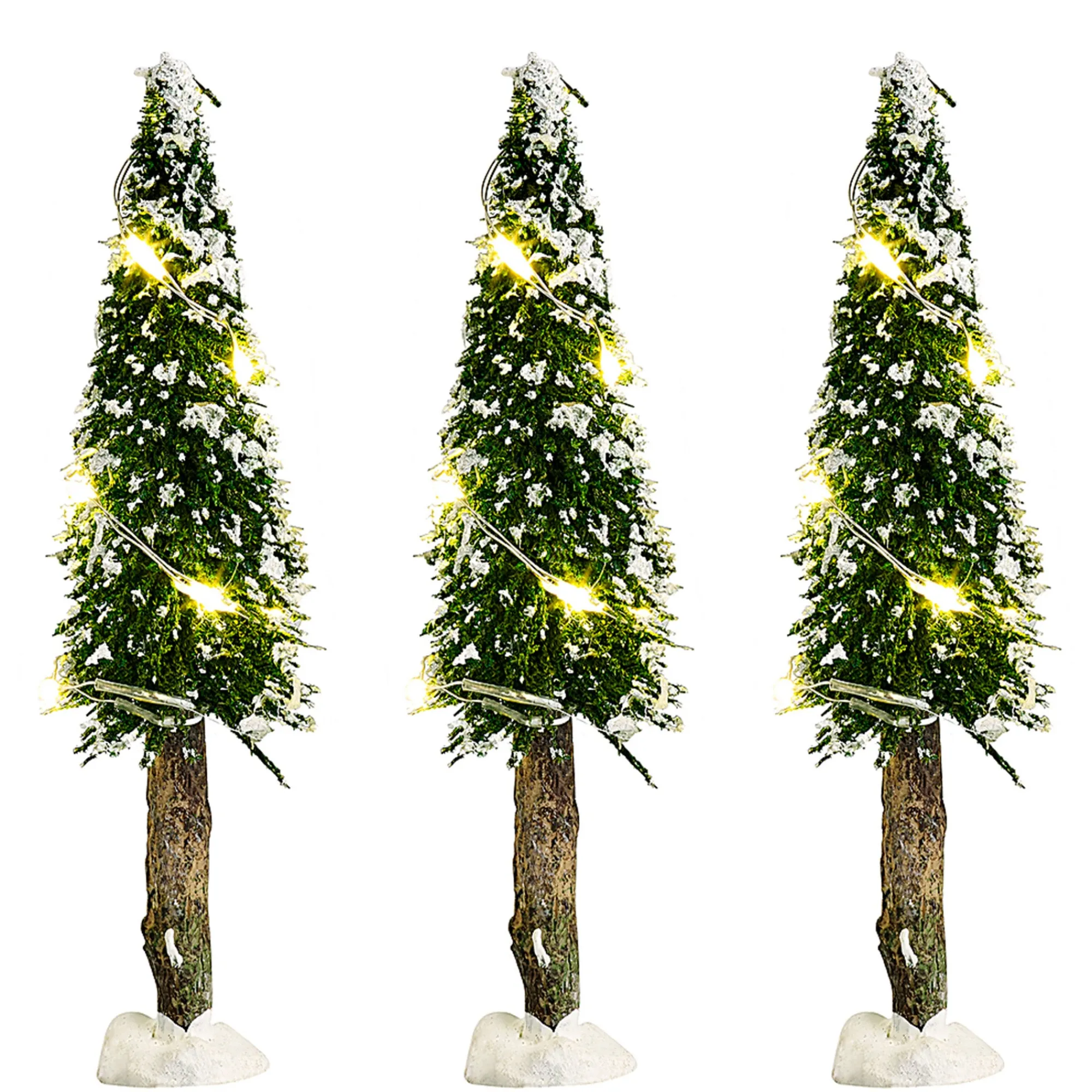Kerstdorp<Kerstdorp boom met LED warm wit 14cm