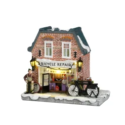Luville Kerstdorp<Kerstdorp Fietsenmaker 16x8x14cm