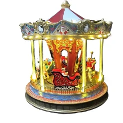 Kerstdorp<Kerstdorp kermis carrousel 25cm