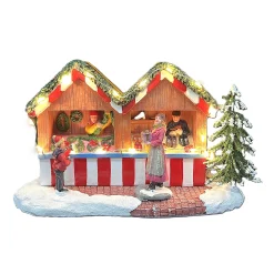 Kerstdorp<Kerstdorp kerstkraam A 19x8x11cm