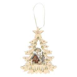 O'malley Kerstdecoratie<Kerstdorp lasercut kerstboom 23 x 30 cm