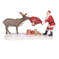 Luville Kerstdorp<Kerstdorp Plagende Kerstman 12x7x7cm